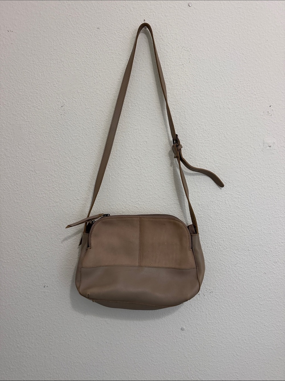 Able Women's Taupe Leather Crossbody Bag - Versatile Everyday Style